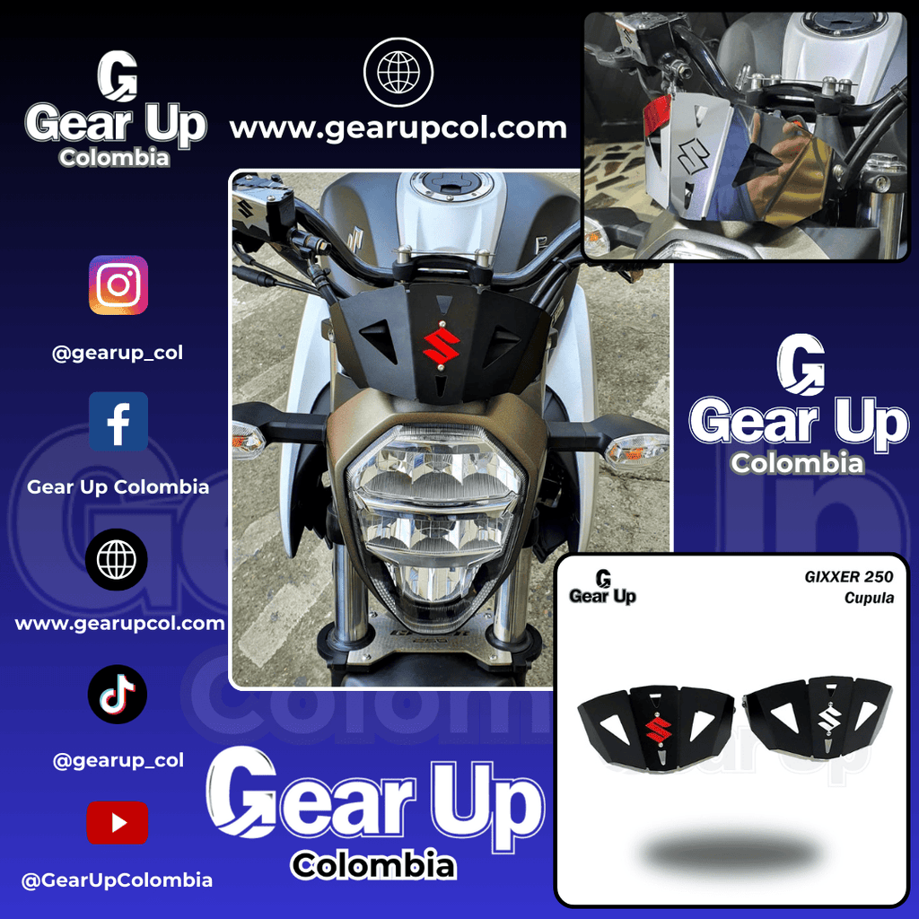 Gixxer 150 FI y 250 - Cúpula Pequeña + Logo 3D
