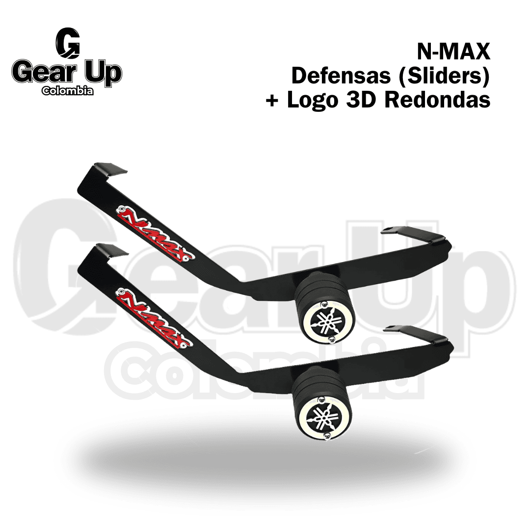 Nmax - Defensas (Sliders) Delanteras Redondas + Logo 3D