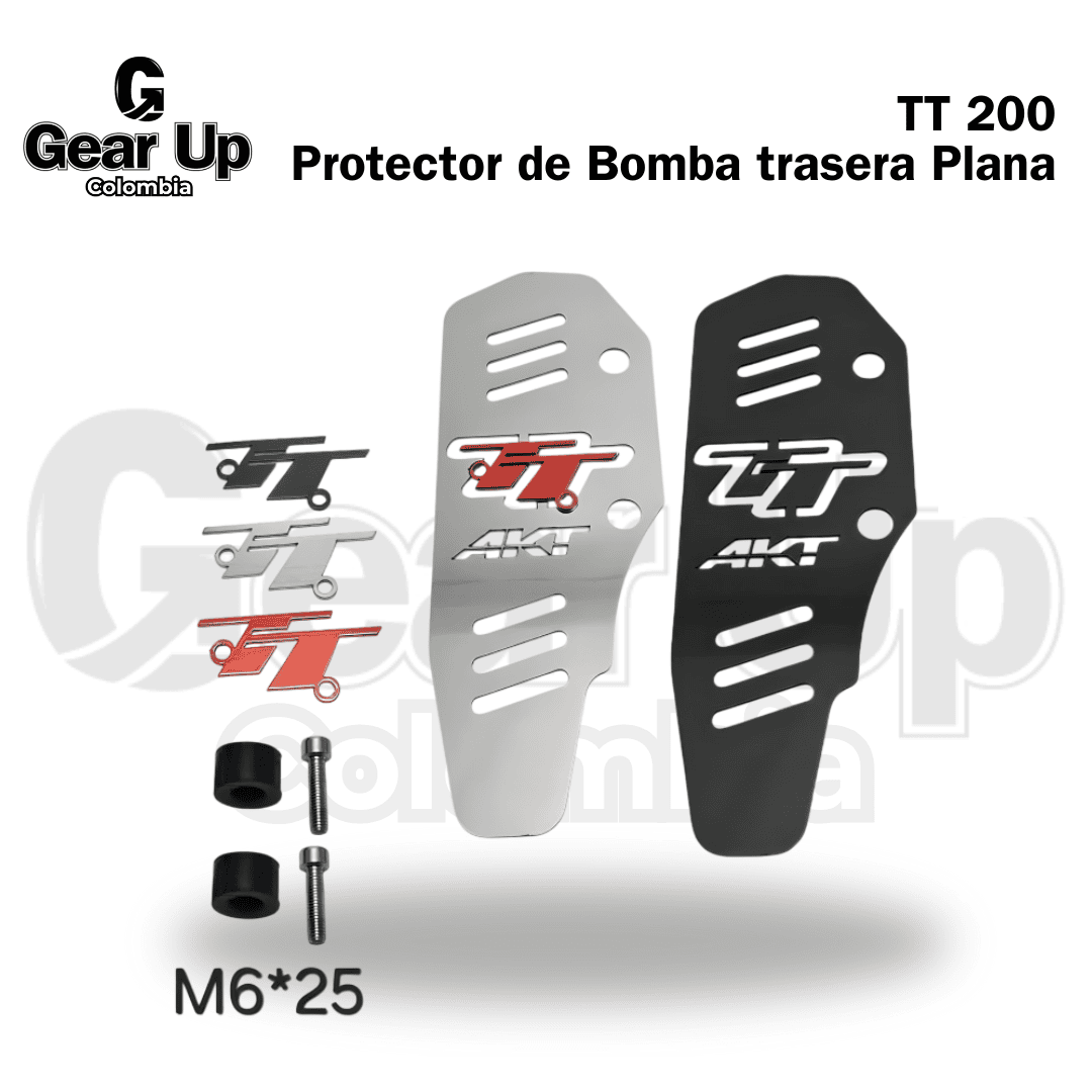 TT 200 - Protector Bomba Trasera Plana + Logo 3D