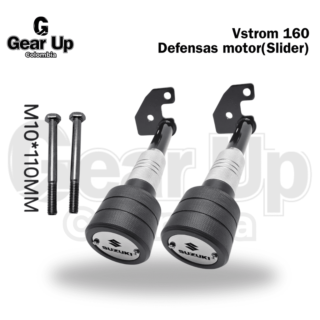 V-Strom 160 - Defensas (Sliders) Cilindro de Aluminio