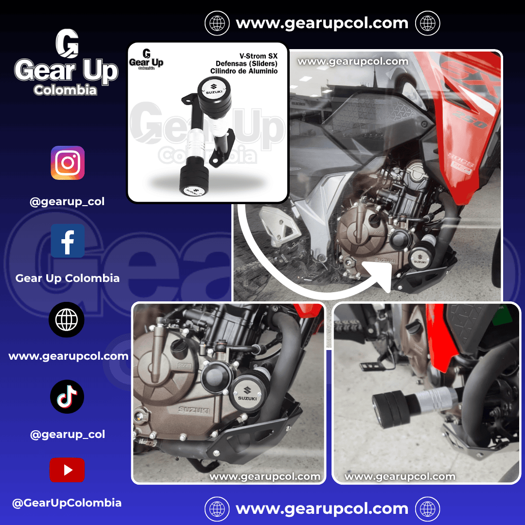 V-Strom 250 SX - Defensas (Sliders) Cilindro de Aluminio